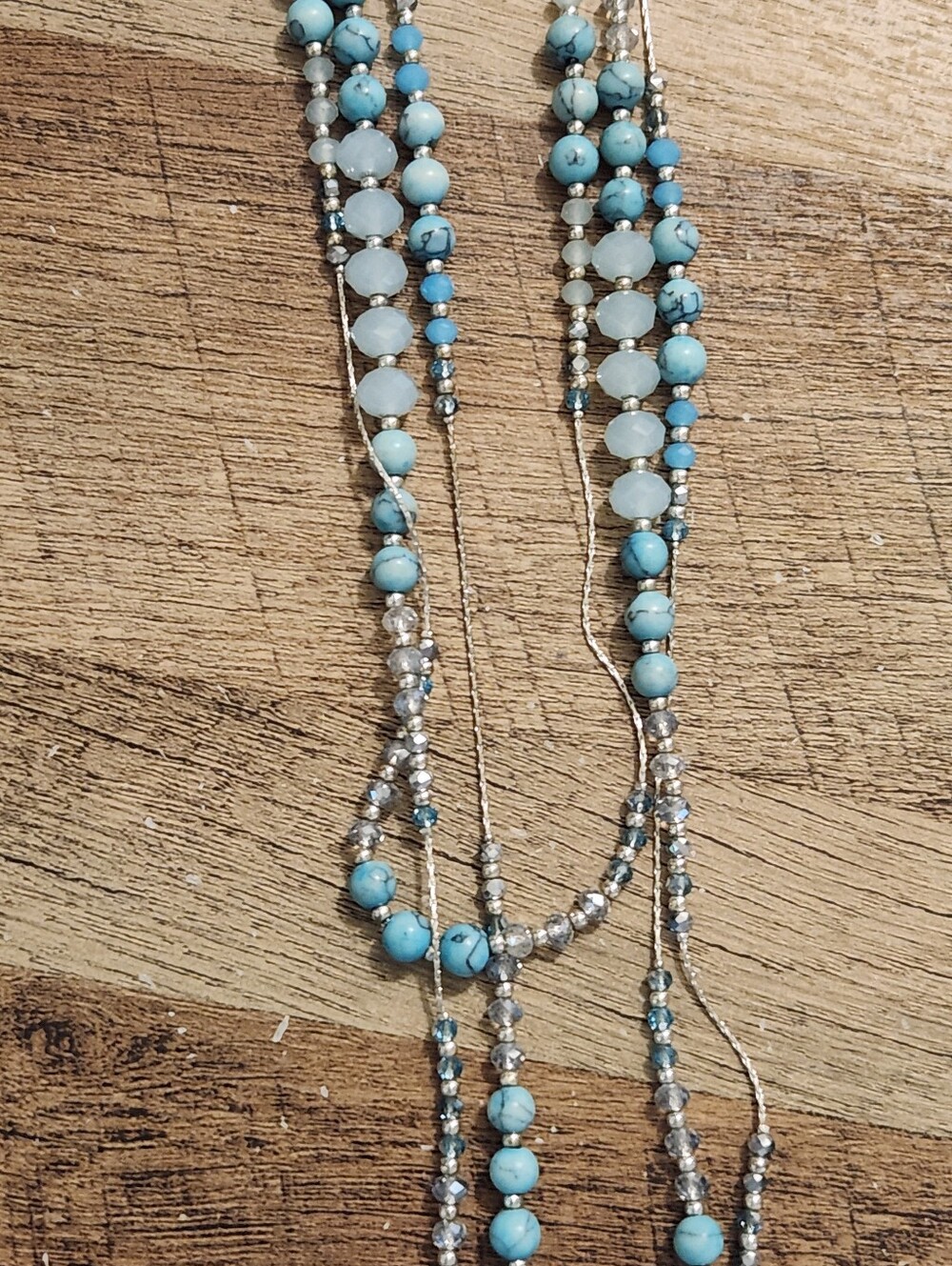 Jones New York Long Silver And Blue Necklace - Picture 4 of 10